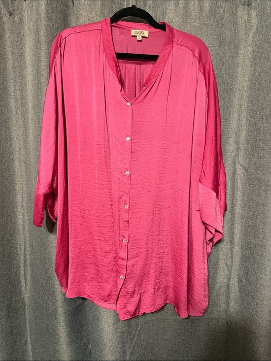 Gigio Tops - G&Co Women's Bright Pink Button-Front Blouse
